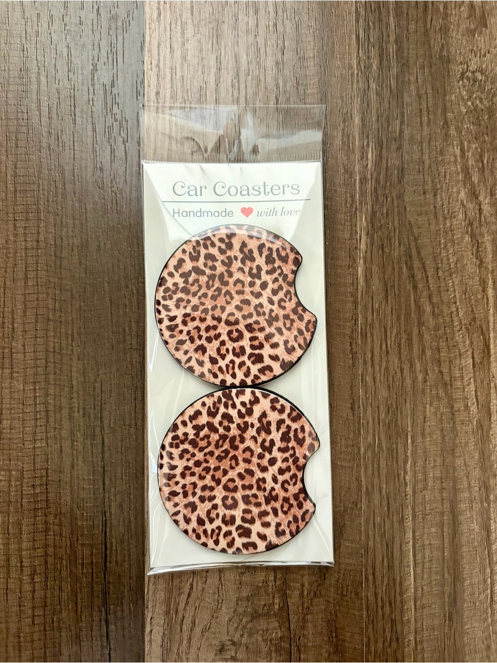 Leopard Print Car Coasters - Picture 1 of 1
